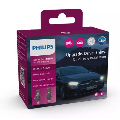LED крушки за автомобил H4/H19 Philips комплект