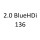 2.0 BlueHDi 136 AHV DW10ED 136 к.с. 2016-