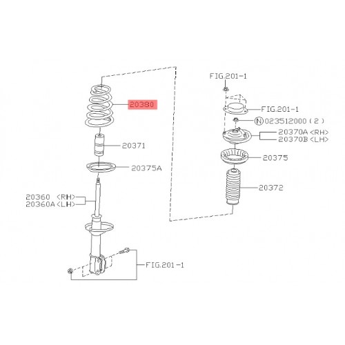 Пружина задна 20380FC120 20380-FC120 Subaru Forester sf