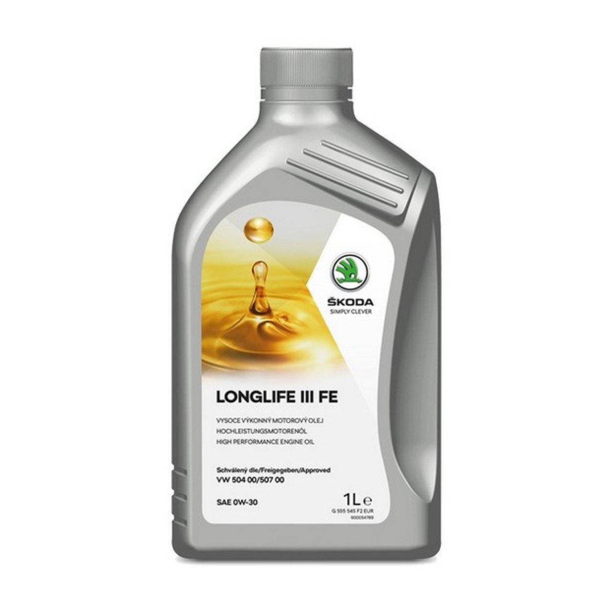 Оригинално масло Skoda 0W30 1L GS55545F2 двигател