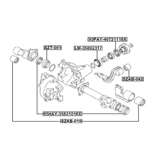 Втулка диференциал SZT-001 Suzuki Vitara Grand Vitara
