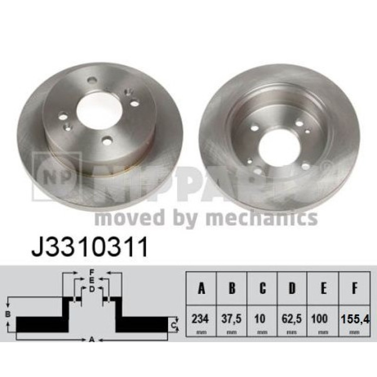 Задни спирачни дискове J3310311 Hyundai Kia