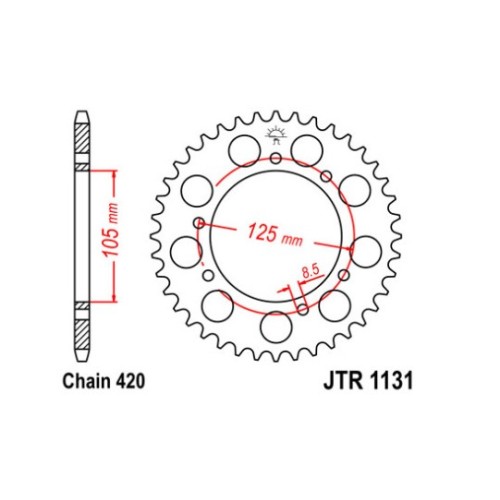 Зъбно колело верига JTR1131,45 Aprilia Derbi Gilera