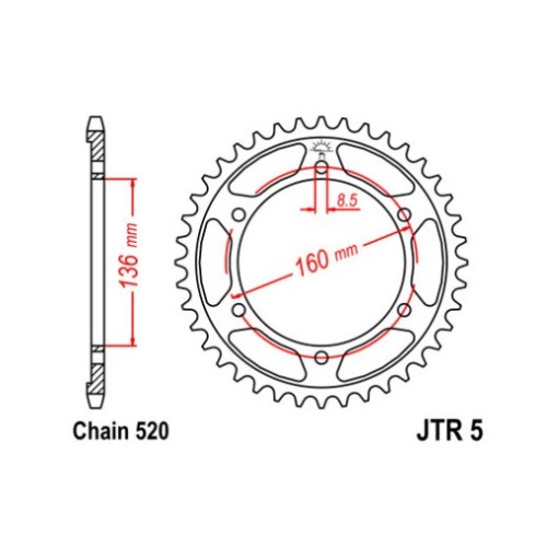 Зъбно колело верига JTR5,49 Aprilia Bmw Betamotor Gilera