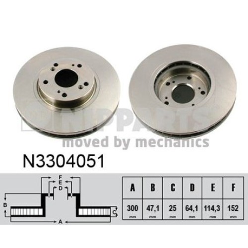 Предни дискове N3304051 Honda Accord 300 mm