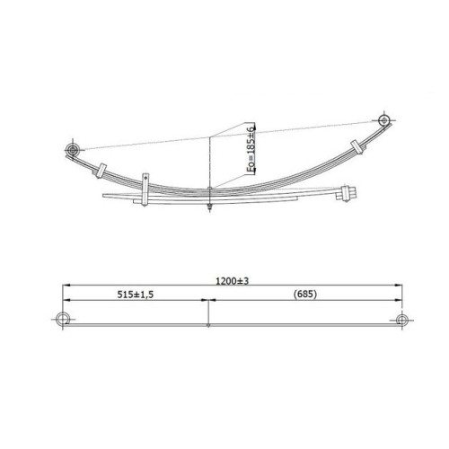 Ресорни листове пакет 6бр. MR35308419 Mitsubishi