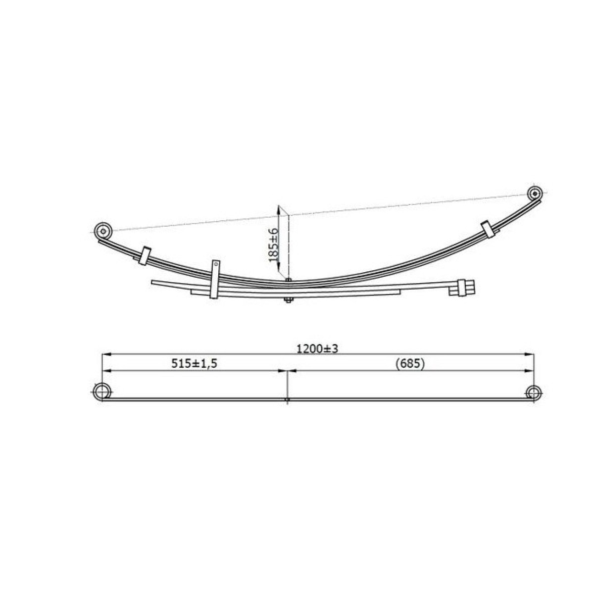 Ресорни листове пакет 5бр. MR519580019 ZT Mitsubishi